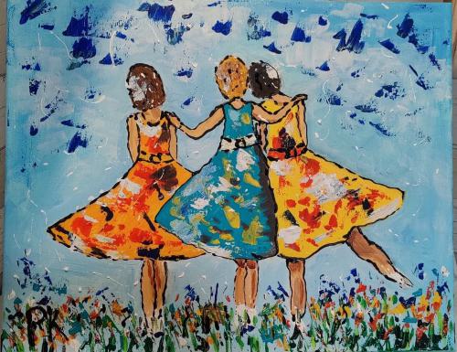 meisjes in de lente